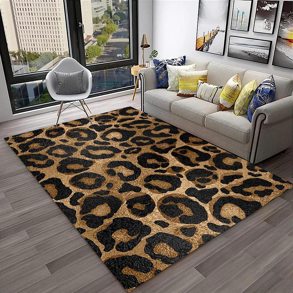 Wild Leopard Stripe Print Series Carpet Rug for Home Living Room Bedroom Sofa Doormat Decor,kid Play Area Rug Non-slip Floor Mat