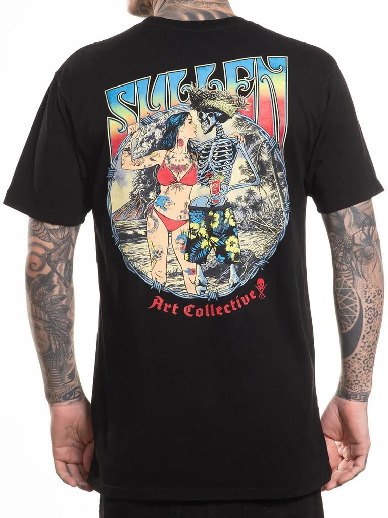 Sullen Men's Primal Urge Short Sleeve Premium T-shirt Island Tattoo Skeleton Tee