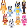 Bluey Figures With Family Blue Whole Set 8 Pieces Bluey & Family