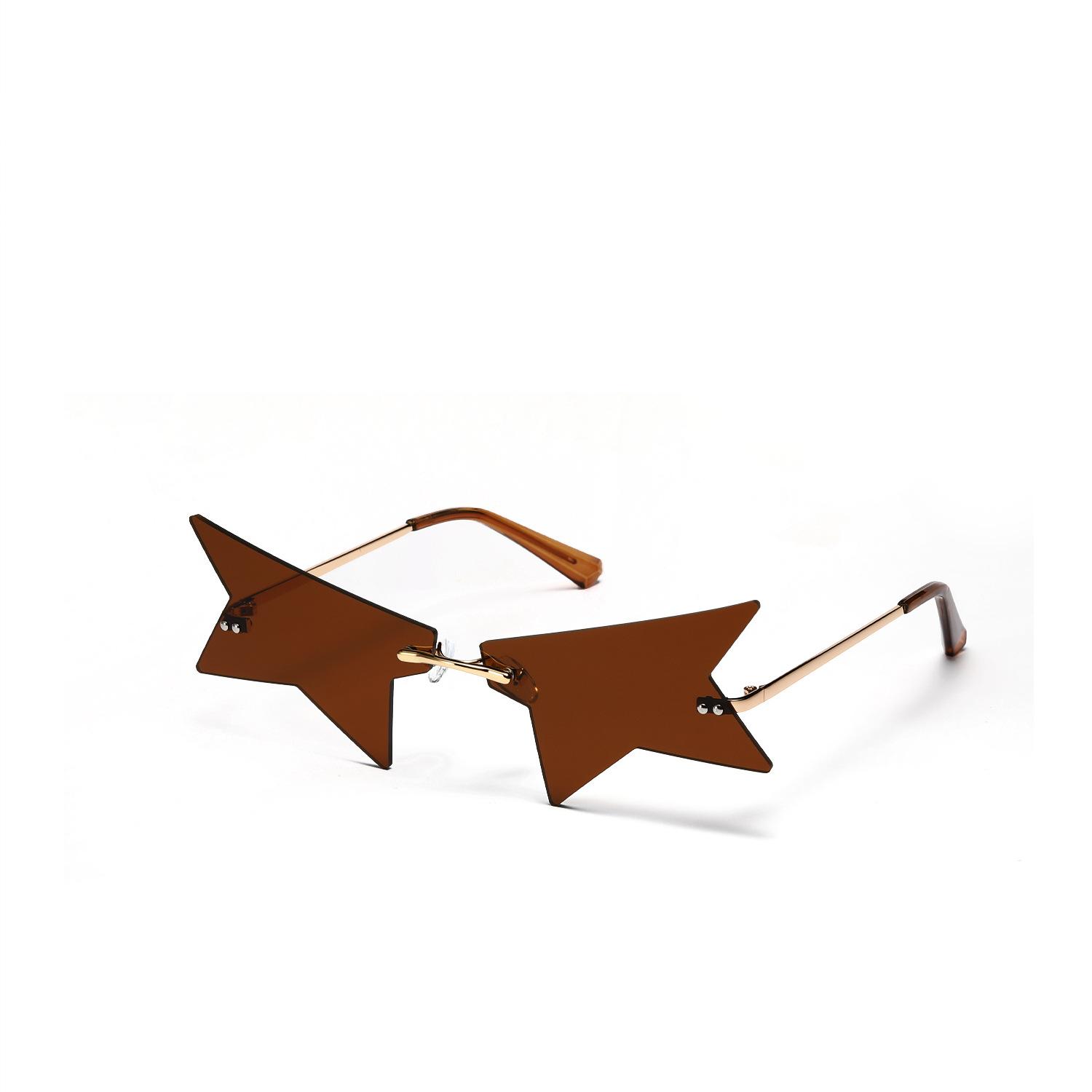 

Очки без оправы, преувеличенные очки, мужские забавные солнцезащитные очки для вечеринок, мужские металлические солнцезащитные очки коричневый