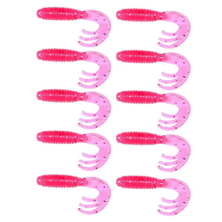 10pcs Fishing Lures 5.5cm 2.1g Swimbait Curl Tail Worms Grub Lures Soft Baits Baits Fishing Accessories