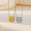 Stylish Stainless Steel Threaded Bead Flower Necklace for Women Mama 18K Gold-plated Necklace Choker Wedding Jewelry Accessories