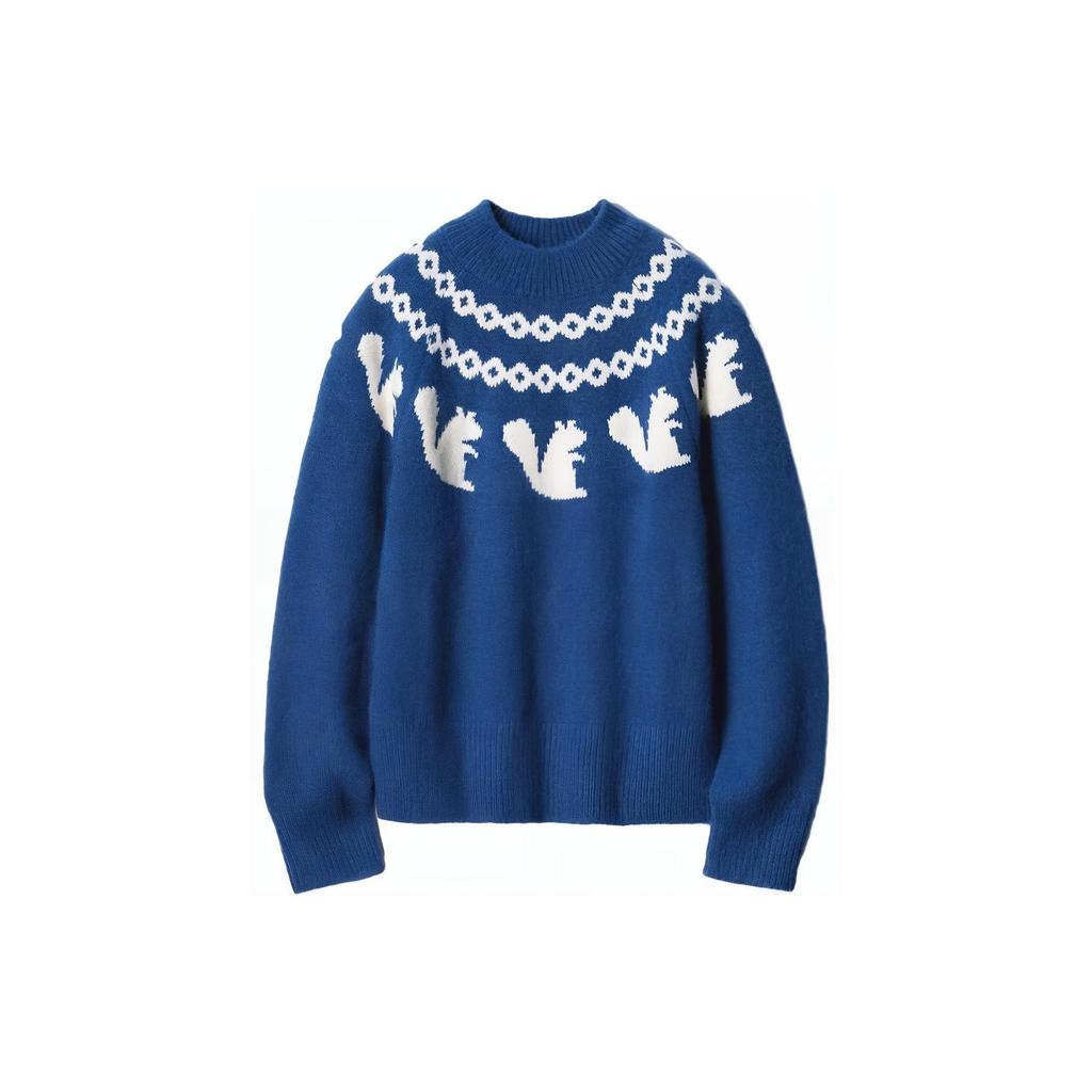UNIQLO JW Anderson Collaboration Squirrel Pattern Knit Sweater Women sweater Blue 462718-66