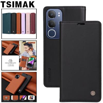 Strong Magnet Flip Wallet Case for Vivo Y03 Y04 Y17S Y19S Y28 Y29 Y28S Y29S 4G 5G Business Leather Card Slot Stand Phone Cover