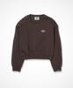 210EDIT Women'S Crop Vintage Logo Fleece-Lined Sweatshirt [Ash Brown]_Ze4Ts070