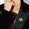 Bo Xin Yun Korean Style Zirconia Crown Brooch with Freshwater Pearl Pin Accessory