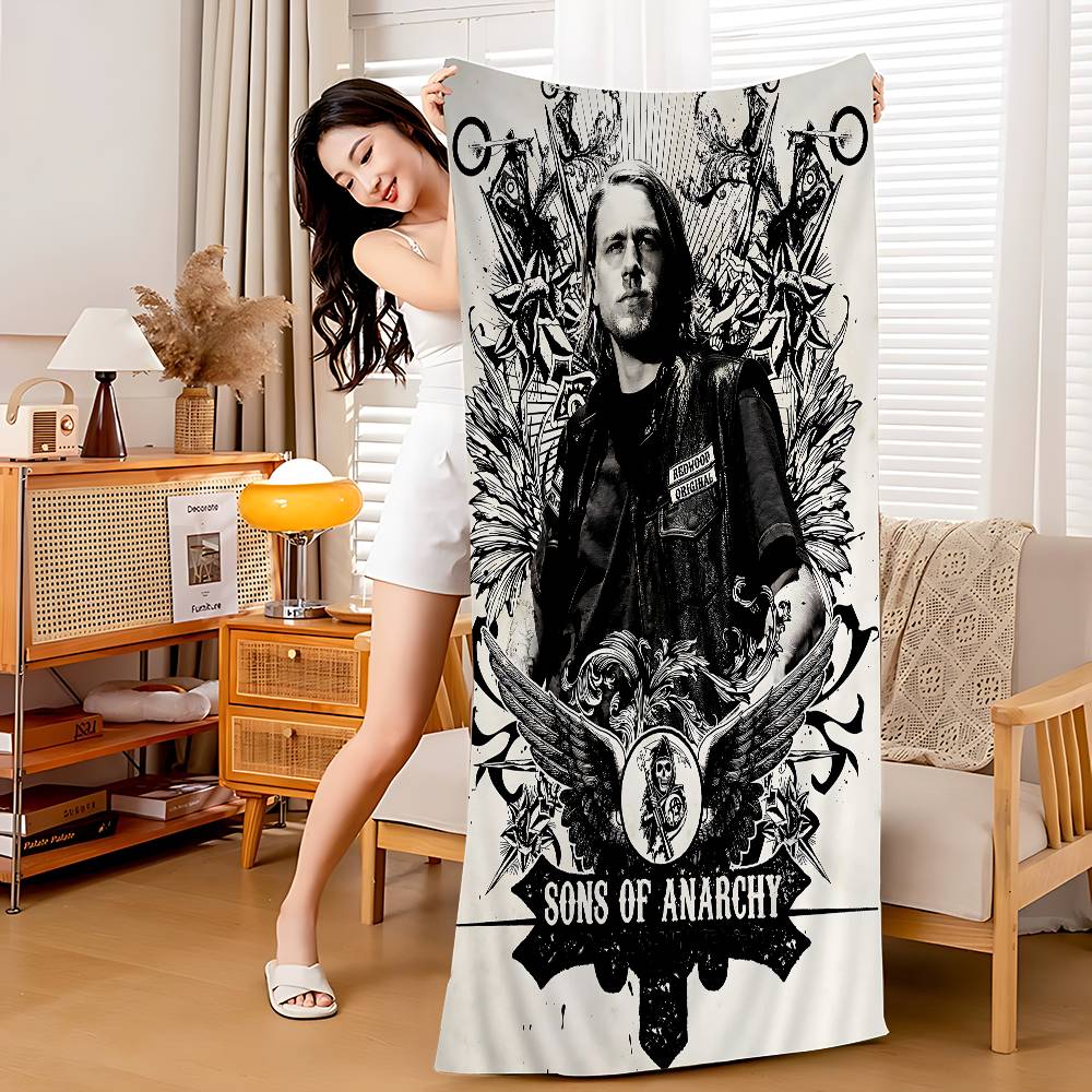 Classic Crime S-Sons Of A-Anarchy Beach Towel Colorful Bath Towels For Girl Microfiber Quick Dry Sand Yoga Spa Gym Pool