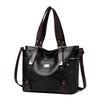 Women Vintage Faux Leather Tote Shoulder Bag, Large Capacity Commute Handbag with Detachable Crossbody Strap, Multi Zipper Pockets Retro Daily Travel