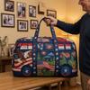 Borsone Trapuntato Patriottico, Borsa a Mano Impermeabile di Grande Capacità, Borsa Tote Resistente alle Macchie per Viaggi, Fitness, Lavoro, Attività all'Aperto