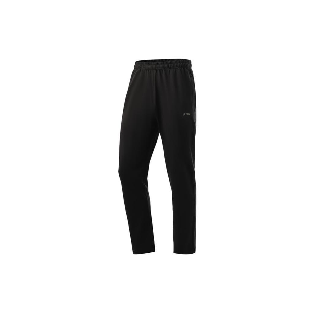 Li Ning Knitted Sweatpants Men's Black Moderate Tapered Pants AKLSE31-1