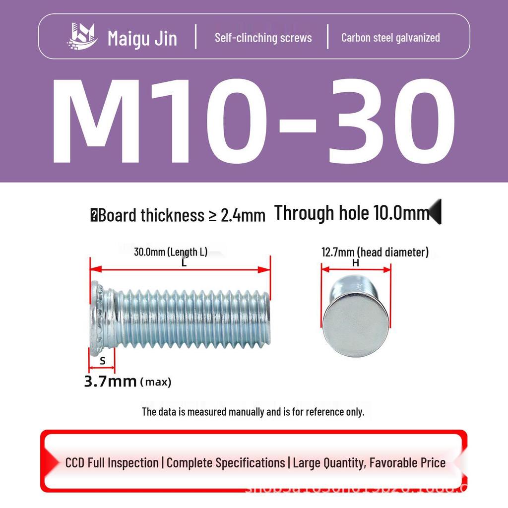 Flat Head Carbon Steel Galvanized Rivet Nuts FH-M2 to M10 - Free Shipping