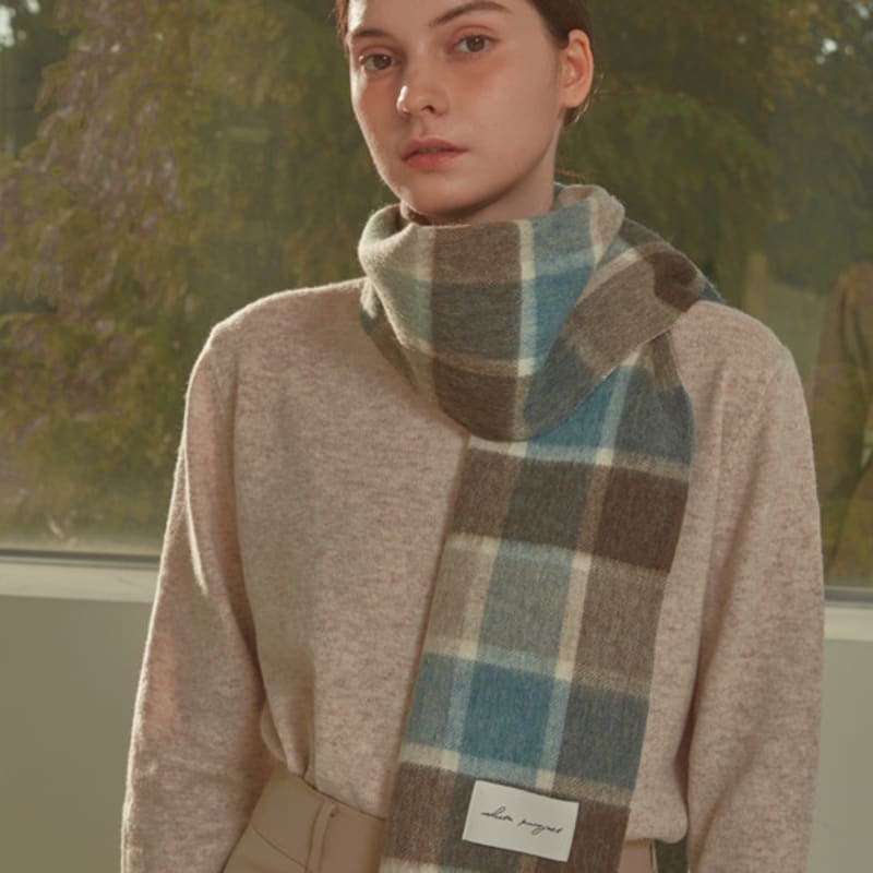 

White Project SMALL PATTERN VIRGIN WOOL MUFFLER [4COLOR] MINT