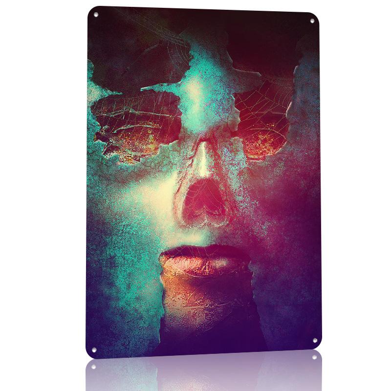 Face Metal Poster Customized Wall Art Retro Vintage Tinplate Signs for Gaming Room Decoration Cozy Garage Decorations Wand Deko