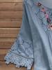 Plus Size Elegant Blouse, Women's Plus Floral Appliques Contrast Guipure Lace Short Sleeve Tie Neck Top