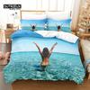 Seaside Beach Bedding Set, 3Pcs Duvet Cover Set, Soft Comfortable Breathable Duvet Cover, For Bedroom Guest Room Decor