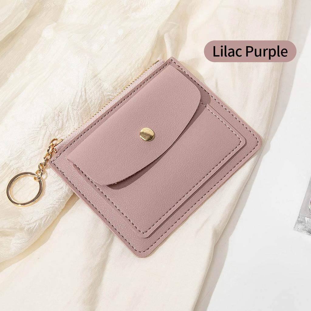 New Ultra-thin Card Bag, Short Zipper Women's Wallet, Fashionable and Simple Keychain, Coin Change Bag.