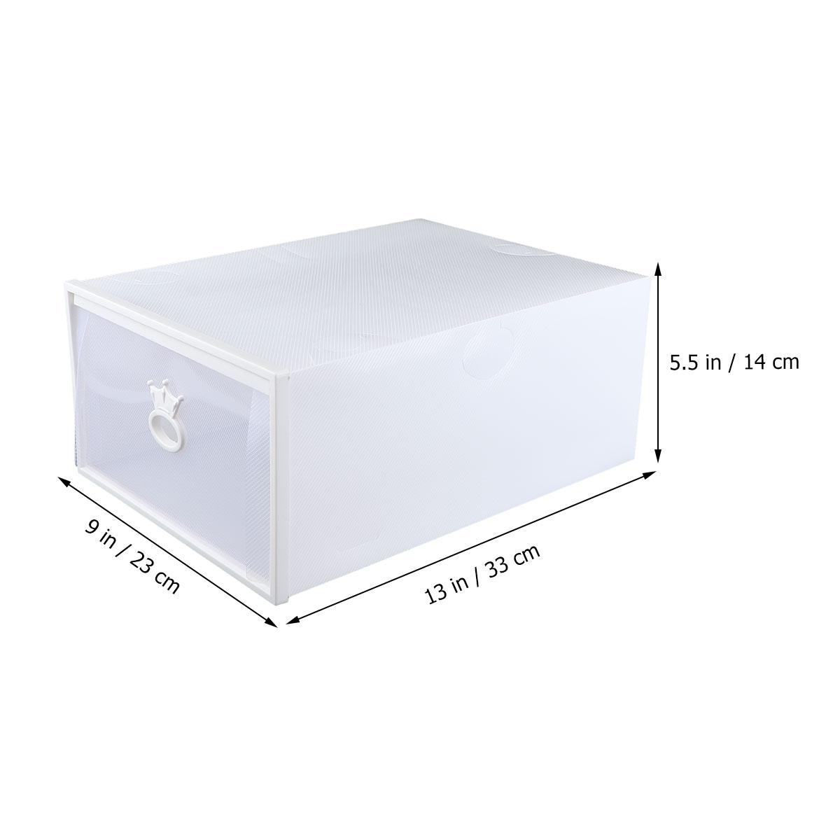 Transparent Stackable Shoe Storage Box Thickened Plastic Organizer Drawer Style Container for and Access Large