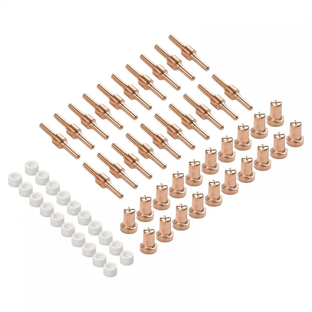 Copper Tips and Electrodes 60 Pcs Plasma Cutter Nozzle Tips for CUT40