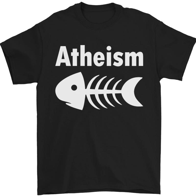 Atheism Funny Fish Atheism Men s T-Shirt 100% Cotton - Men s Summer Cotton Graphic Tee S