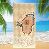 1pc Cartoon Otter Pattern High-Definition Digital Print Beach Towel, Modern Style, Microfiber, Highly Absorbent, Multi-Purpose