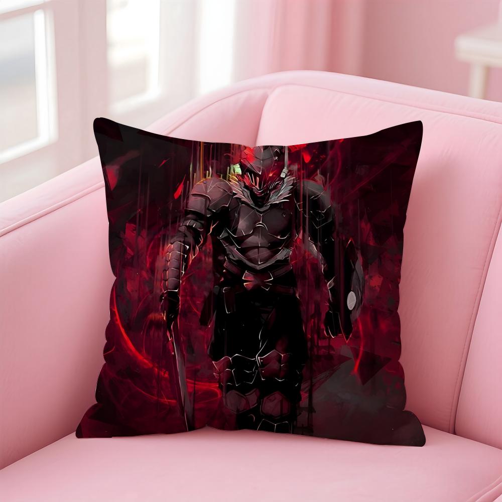 Handsome Anime Goblin SlayerCartoon Cushion Cover Pillow Case Soft Skin Friendly Fabric  Concealed Zipper