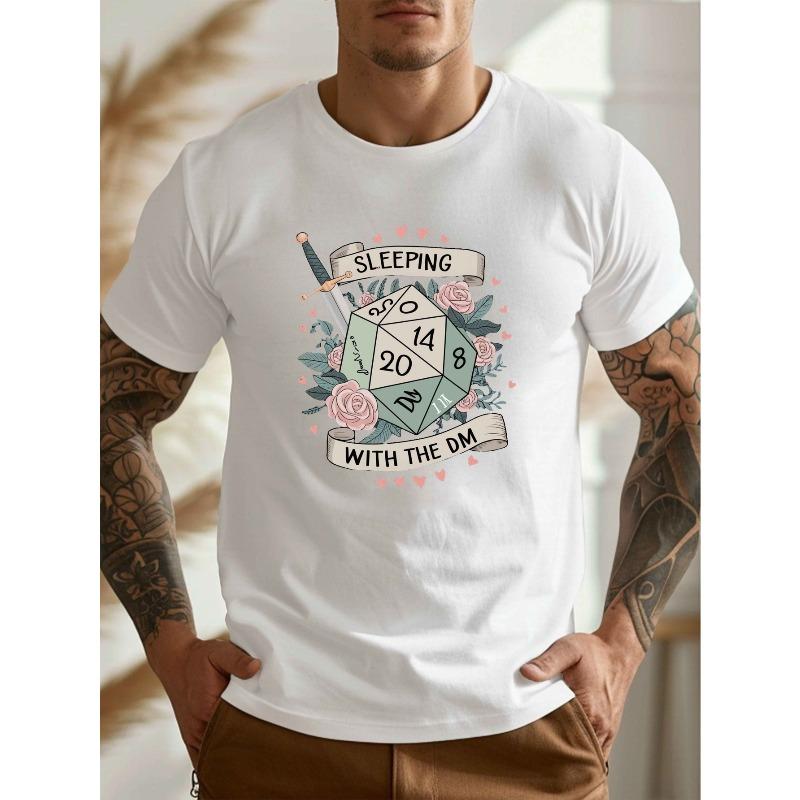 

Европейский размер 20-гранный кубик со мечом Мужская повседневная футболка с круглым вырезом и коротким рукавом для лета, БОЛЬШОЙ РАЗМЕР S белый