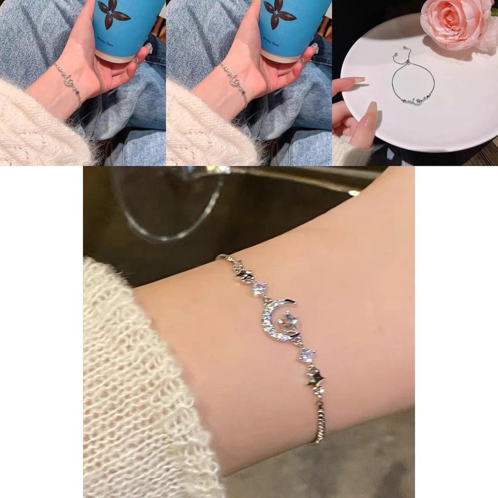 Trendy Zircon Star Moon Bracelet For Women Chic Alloy Jewelry Summer 2024