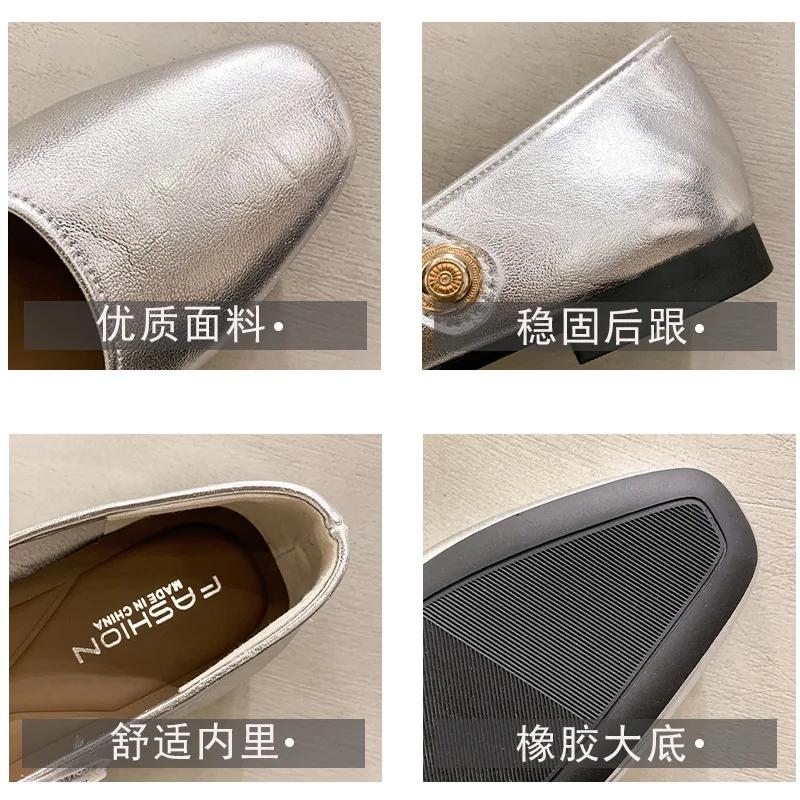 Fashion Retro Low Heel Soft Bottom Comfortable Hundred Mary Jane Shoes Women Shallow Pearl Chain Designer Shoes Black Sexy High Heels