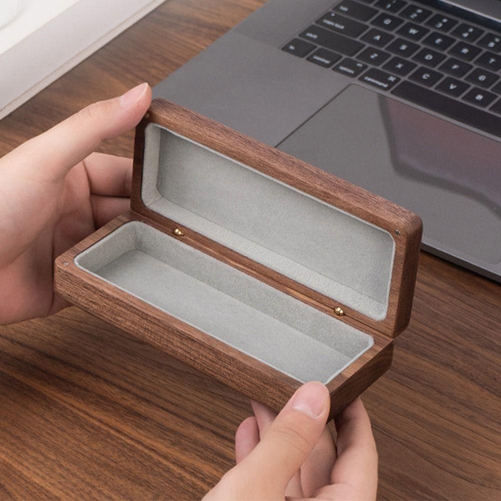 Large Capacity Wood Glasses Case Magnetic Buckle Walnut Wood Storage Box Eyewear Organizer