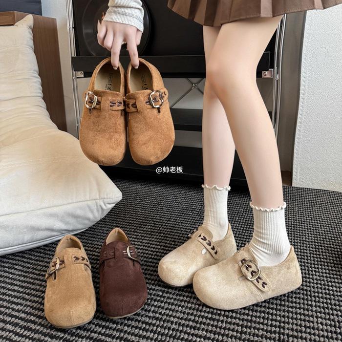 Korean Retro Embroidery All-inclusive Boken Shoes, Women's Retro One-pedal Platform Casual Single Shoes, New In Autumn 2025