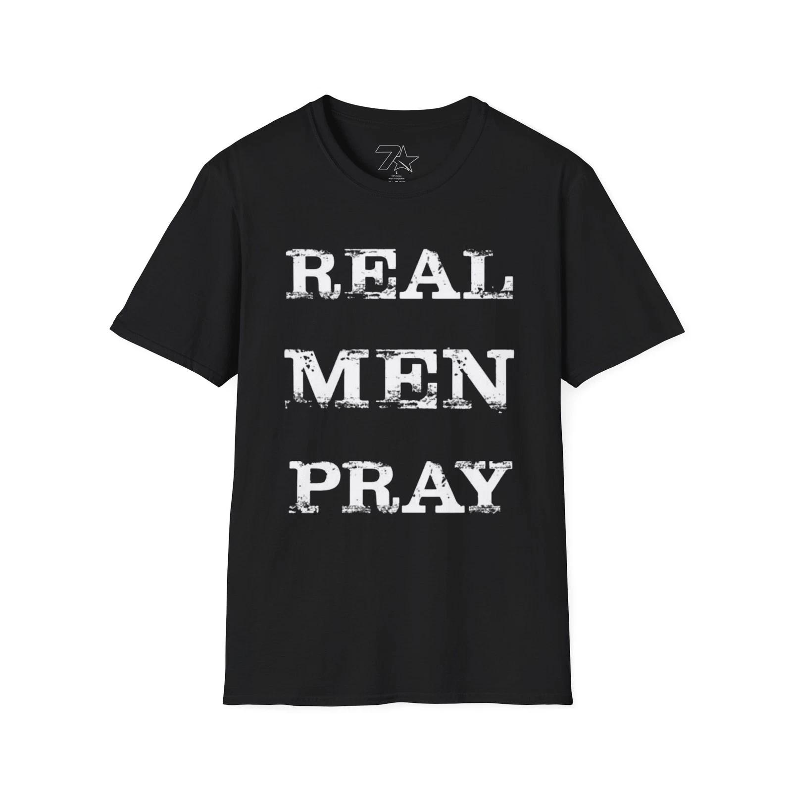 

Faithful Men Pray Distressed Lettering Unisex Tee, Christian Shirt, Religious 3XL