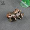 Copper Lucky Toad Grateful mother Figurines Miniatures Tea Ceremony Desktop Ornament Antique Bronze Animal Sculpture Home Decors