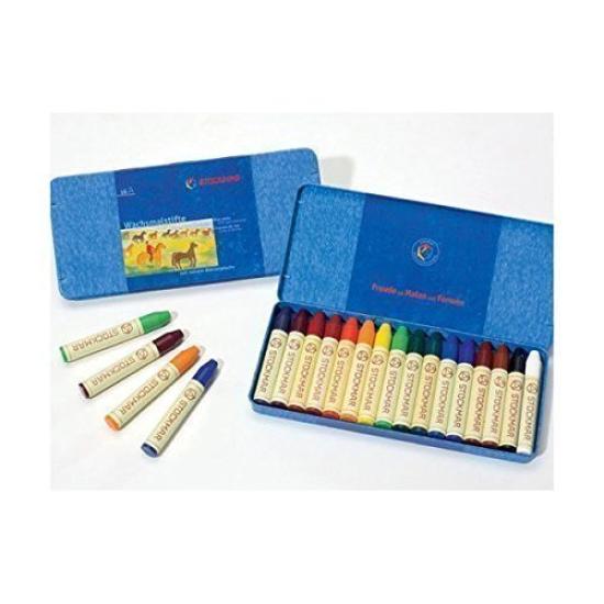 

Stockmar Beeswax crayon 16 color stick basic colors cans, type,