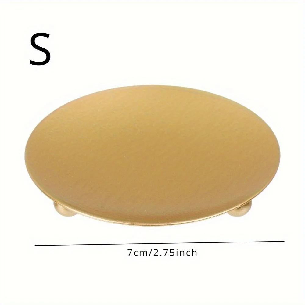 

1 шт. Винтажная черно-золотая круглая тарелка Подсвечник Кованое железо Ремесло Канделябр Свадьба Фестиваль Вечеринка Подсвечник Принадлежности