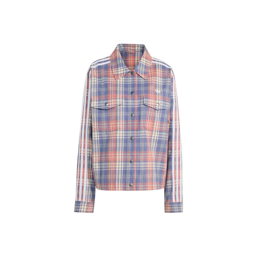 Adidas Originals FW25 Check Loose Striped Casual Sports Jacket Women Jacket KC6277