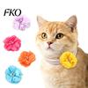 Replaceable Flower Collar Cute Pet Collar, Adjustable Rhinestone Cat with 5 Detachable Interchangeable Flowers, Stylish for Cats Small