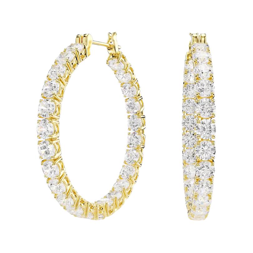 

Swarovski Matrix Series Large Circle Cubic Zirconia Earrings Unisex earrings White 5750620 Box (Random Color)
