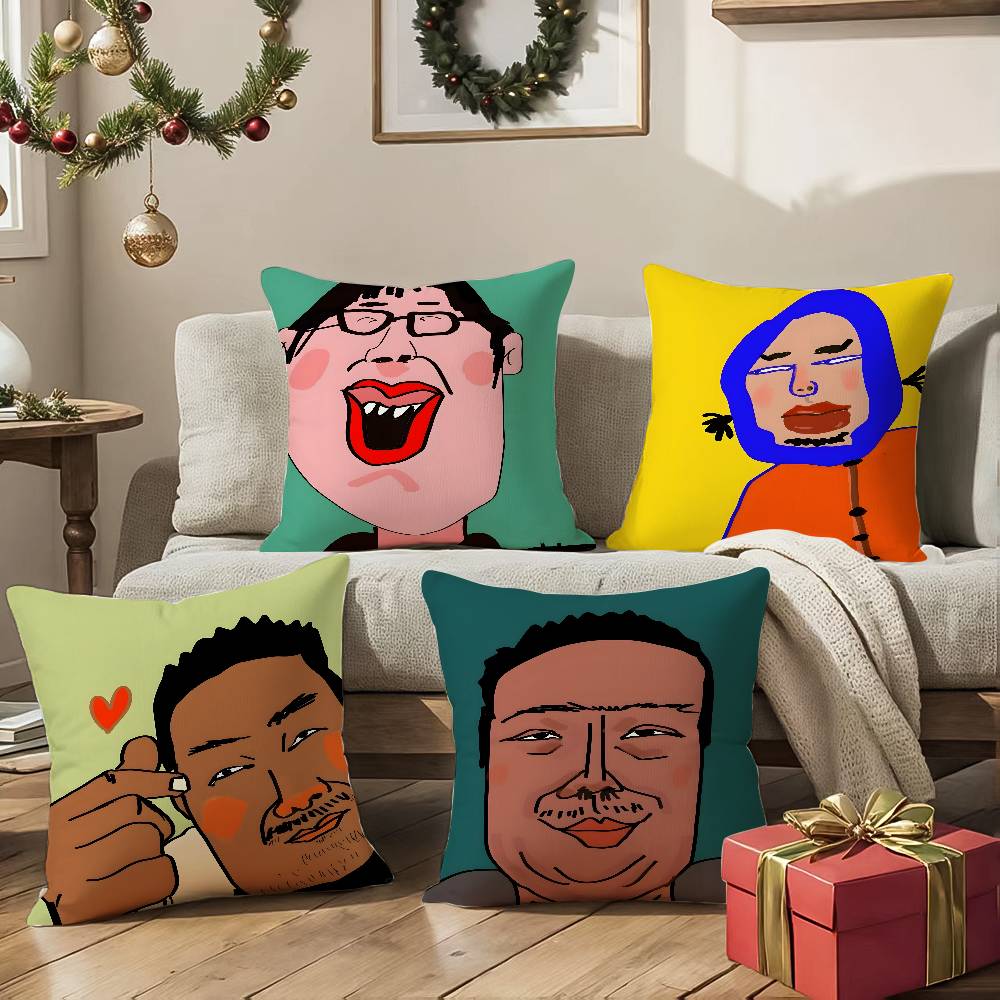 Funny Funny Characters Pillow Case Silky elegant Comfort Sofa Bed Invisible zipper Beach pillowcase