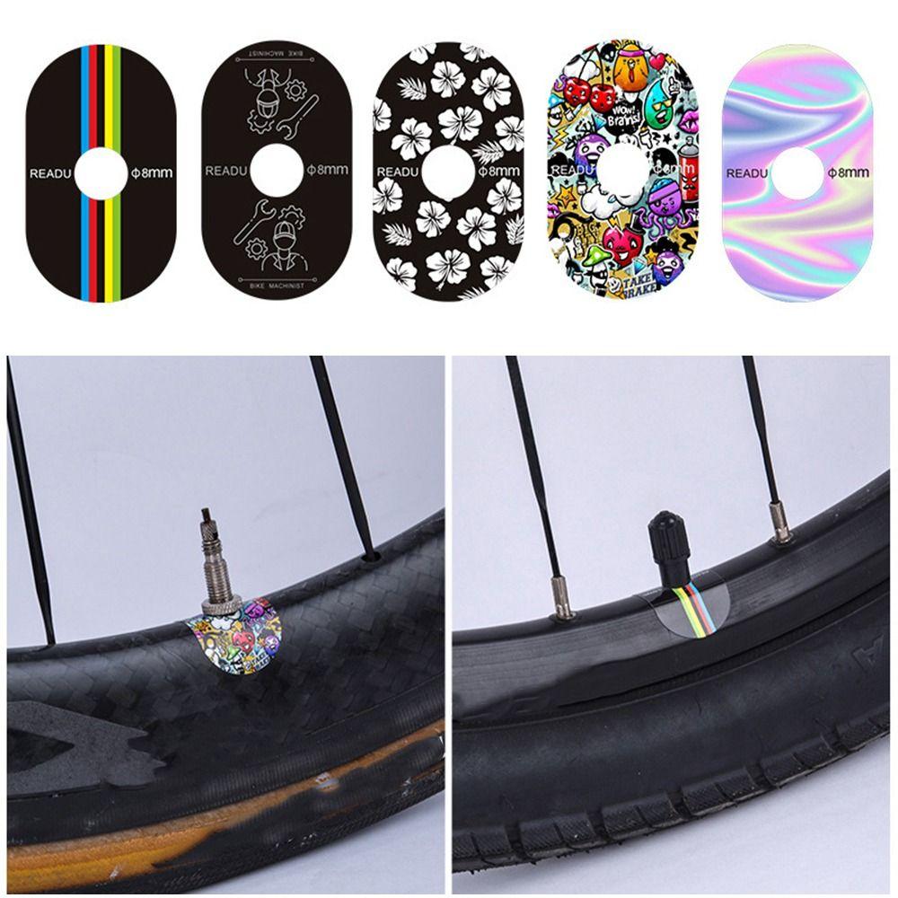 3PCS/Set Multicolor Bike Valve Pad Stickers PVC Bicycle Decorative Decals Cycling Supplies