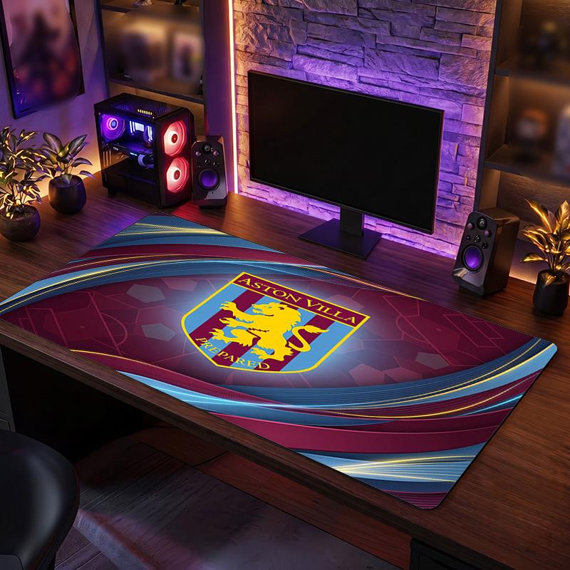 Tappetino per Mouse Grande Stampa Calcio Aston Villa, Tappetino Esteso Antiscivolo per Scrivania da Gioco per Ufficio Casa