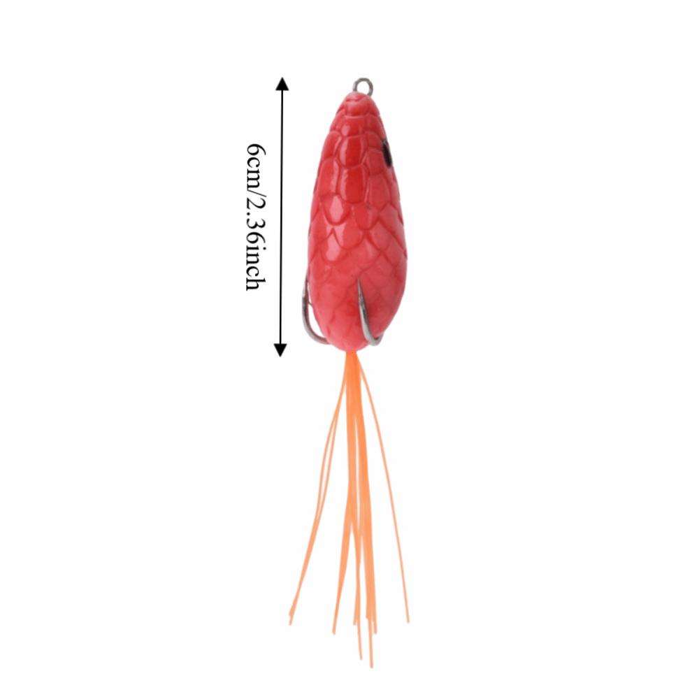 

2PCS with Beard Fishing Lures Frog PVC Frog Lure Artificial Frog Fishing Lure Trout Fishing червоний