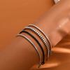4 Pcs Set Retro Sliver Color Stainless Steel Chain Bracelet for Men Women Couple Simple Personality Jewelry Accessories Gifts