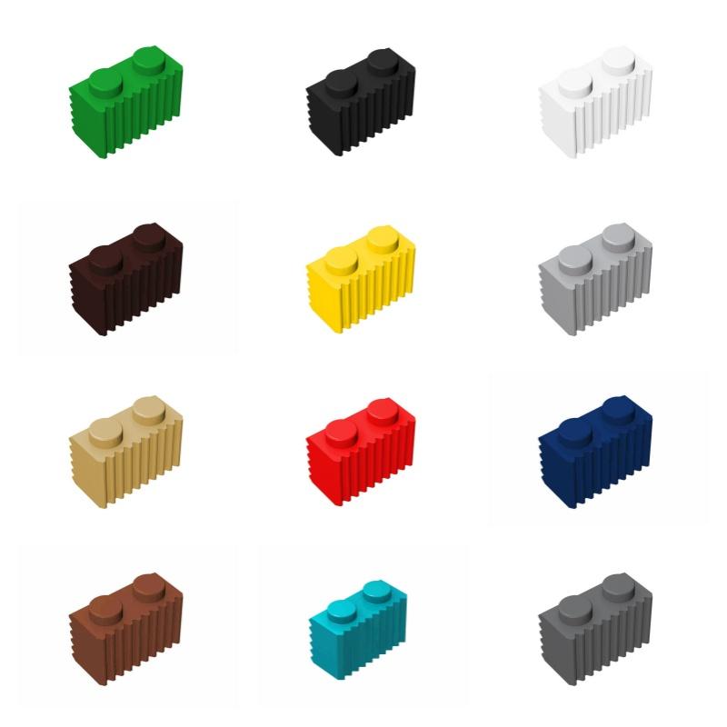 

10PCS 2877 1x2 Corrugated Building Block Moc Loose Components Compatible featuring Bricks DIY Children s Present Assembly Plaything 10PCS