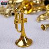 7PCS Mini Plastic Gold Musical Instrument For Christmas Tree Hanging Xmas Decor Gift Collecting Musical Toy