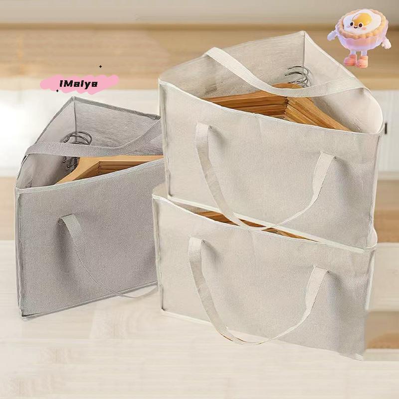 Triangular Hanger Storage Bag, Fabric Clothes Basket with Handle and Base, Can Save Hanger Storage Space