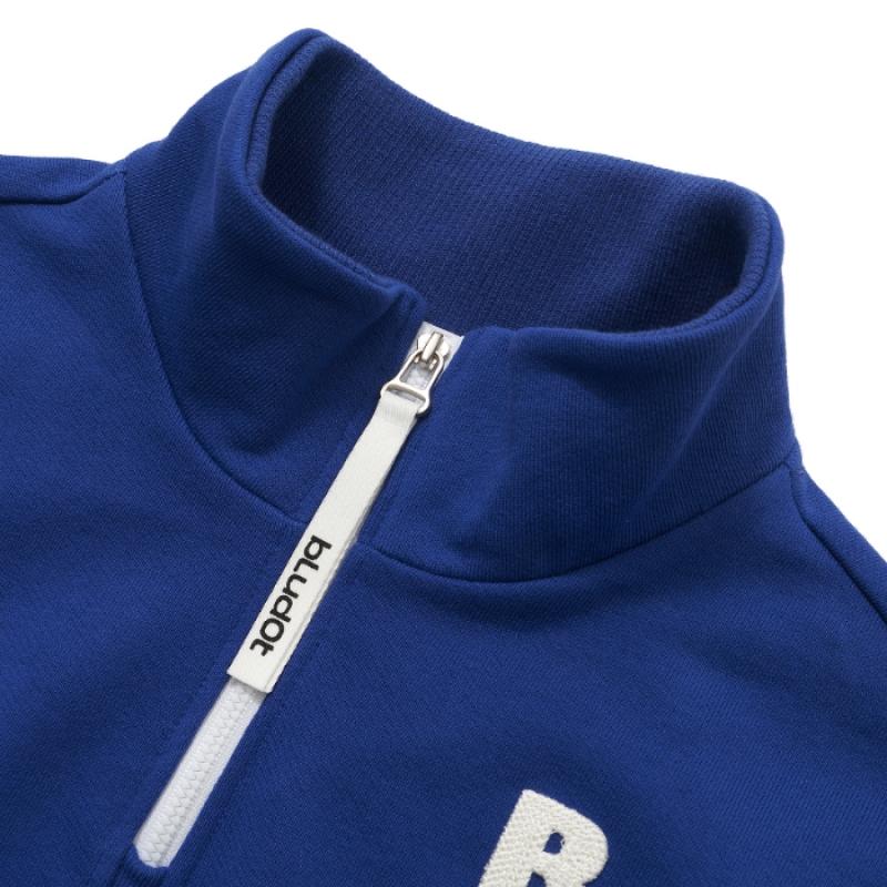 Blu Dot Oversized Half Zip Sweatshirt Bl