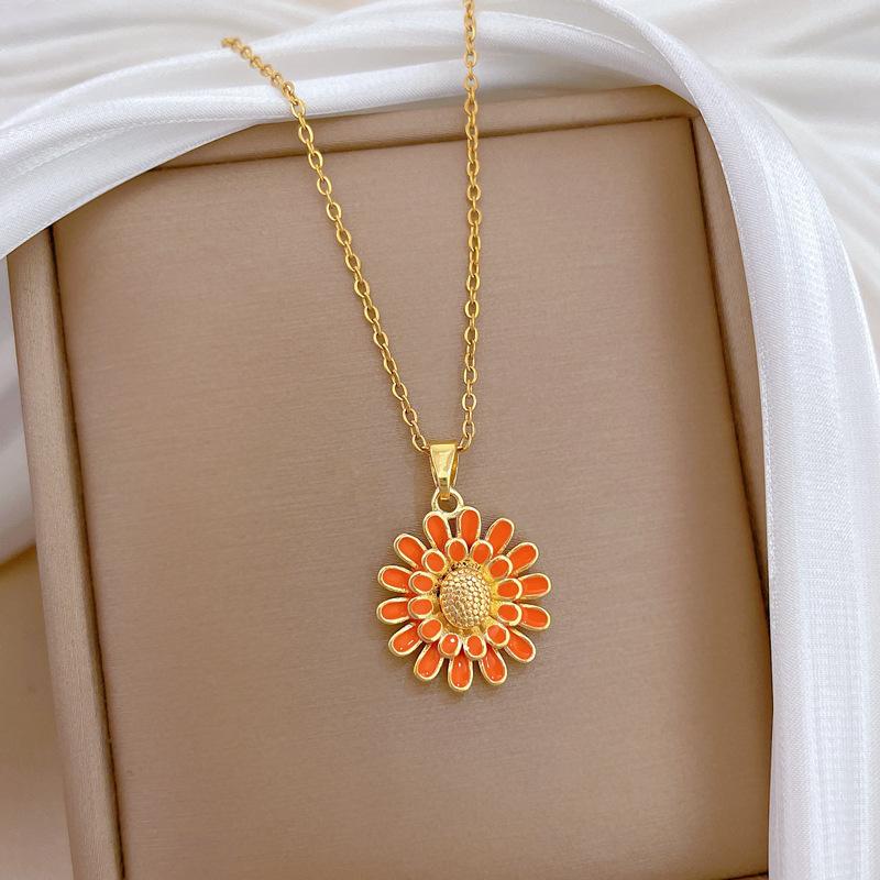 Women s Versatile Sunflower Necklace D105