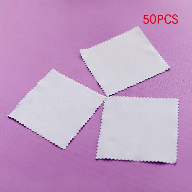 

50 шт. Полірувальна тканина зі стерлінгового срібла Сріблясті серветки для чищення з індивідуальною упаковкою М які серветки для чищення ювелірних виробів сірий колір