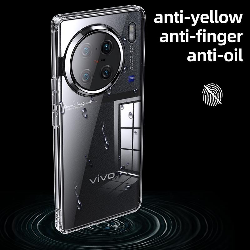 For Vivo X100 Pro Case Transparent Cover For Vivo X 100 X100Pro X90Pro Armored Shockproof Clear Bumper Antiknock Crystal Funda