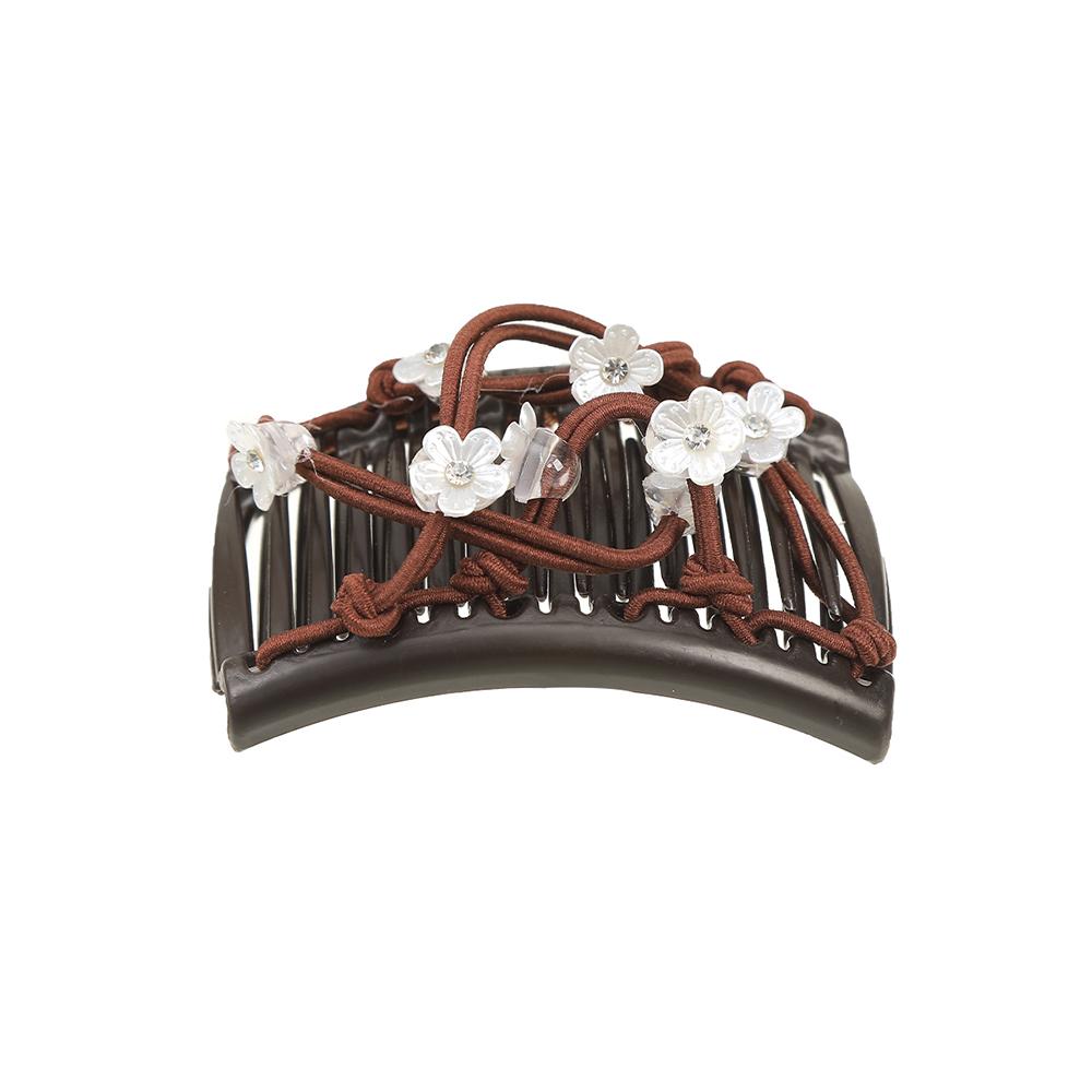 Plastic Flowers Hair Clip Hair Comb Bun Maker Easy Updo Styling Tool with Elastic Design for Women’s Hair Styling